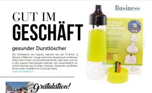 presse artikel über fünf concept store in baden passion - mai 2017