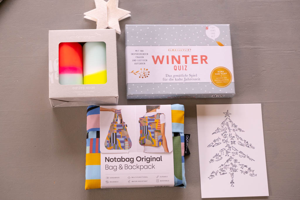 winterquiz geschenk - notabag - bag & backbag - pink stories - kerzen